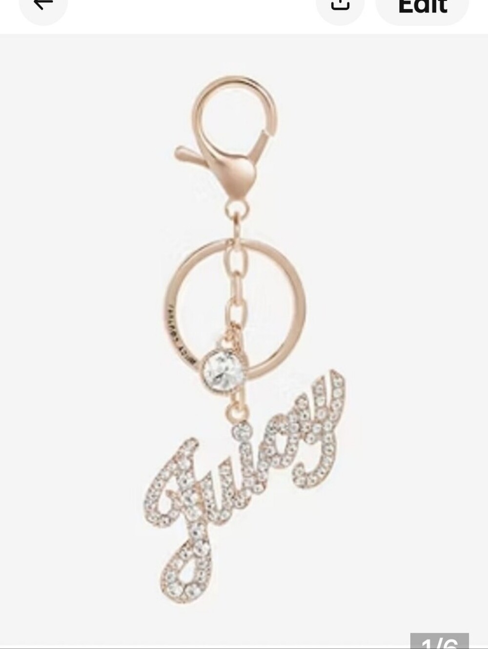 Juicy Couture Pink and Gold Logo Script Key & Card Holder Keychain - Picture 2 of 9